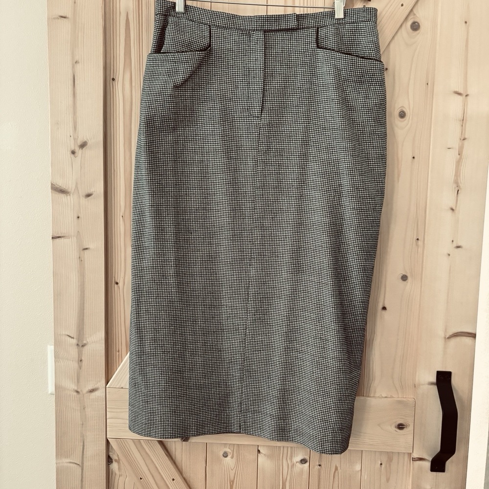 Vintage Evan Picone Brown Wool Maxi Skirt Sz16 Minimal Capsule Woolmark USA